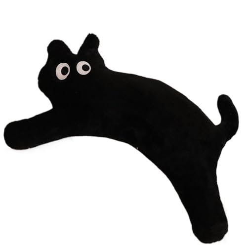 KUKUShining Langes Katzen Plüschtier, Süße Kuscheltiere Matschig for Schlafen Und Umarmen Kissen for Kissen Geschenk Kindersofa(Black) von KUKUShining