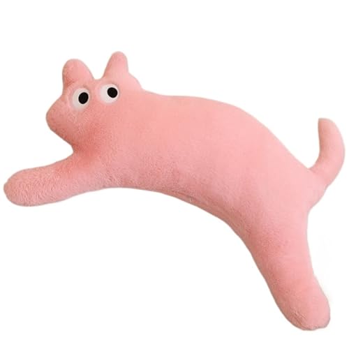 KUKUShining Langes Katzen Plüschtier, Süße Kuscheltiere Matschig for Schlafen Und Umarmen Kissen for Kissen Geschenk Kindersofa(Pink) von KUKUShining