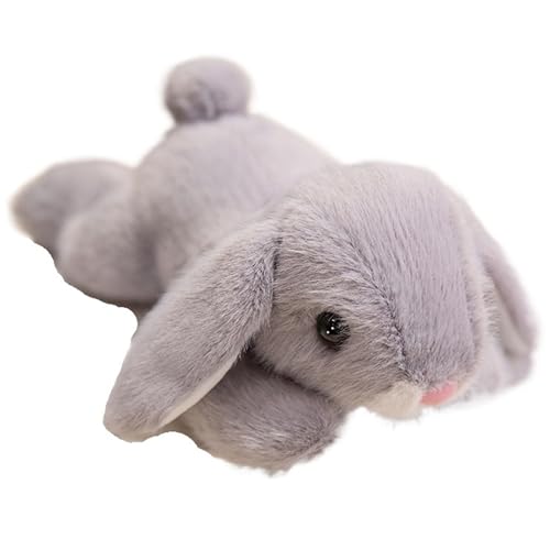 KUKUShining Langohr Plüschhase, Weiches Kuscheliges Stofftier Puppe Kaninchen Umarmungskissen Oster Plüschtier Spielzeug Für Kleinkinder(Gray) von KUKUShining