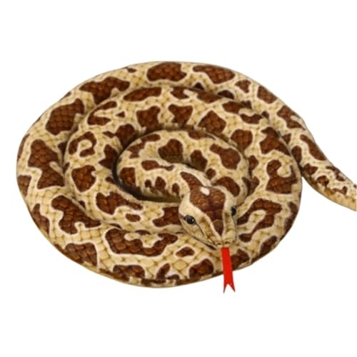 KUKUShining Lebensechtes Schlangen Plüschtier, Kuschelig Weiches Schlangen Plüschkissen Jungen Und Mädchen Kissenornament Halloween Aprilscherz(Brown,200cm/78.74in) von KUKUShining
