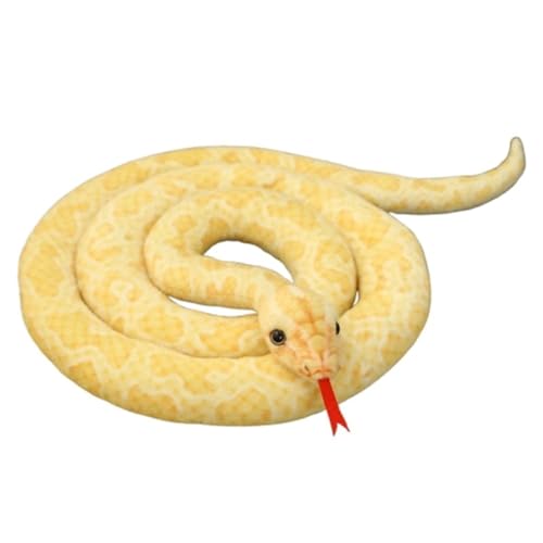 KUKUShining Lebensechtes Schlangen Plüschtier, Kuschelig Weiches Schlangen Plüschkissen Jungen Und Mädchen Kissenornament Halloween Aprilscherz(Yellow,200cm/78.74in) von KUKUShining