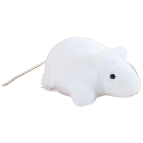 KUKUShining Maus Plüsch, Weiche Süße Ratte Stofftier Puppe Haustier Plüschtier Heimdekoration Geschenk Für Kinder Jungen Mädchen(White,11cm/4.3in) von KUKUShining