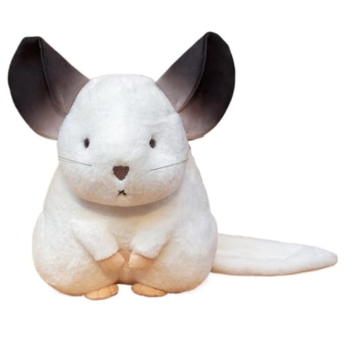 KUKUShining Maus Plüschtier, Weiches Süßes Kuscheltier Puppe Umarmungskissen Simuliertes Hamster Plüsch Spielzeug Für Kinder Babys(White,35cm/13.8in) von KUKUShining