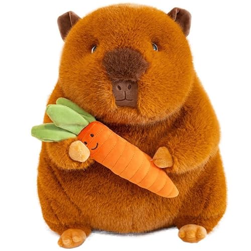 KUKUShining Meerschweinchen Plüschtier, Kuschelige Stofftiere Schweine Puppen Kissen Mit Gemüse Plüsch Spielzeug Geschenke for Kinder(Brown,55cm/21.7in) von KUKUShining