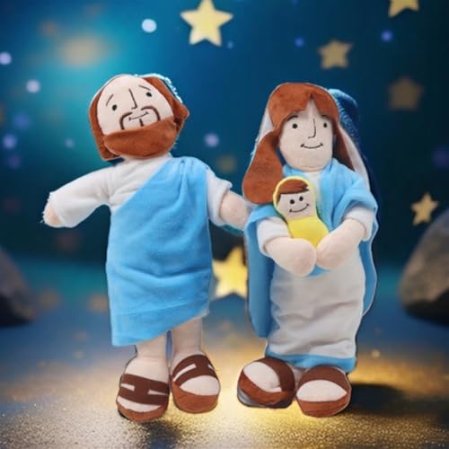 KUKUShining Mein Freund Jesus Plüschspielzeug, Baumwolle Jesus Gott Stoffpuppe, Christliche Kirche Religiöses Geschenk, Katholische Weihnachts- und Osterdekoration(2pcs) von KUKUShining