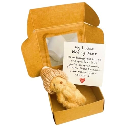 KUKUShining Mini Teddybär Plüschtier Taschenformat, Süße Kuschelfiguren Kleine Bärenpuppe Lustiges Plüschtier Geschenk for Freunde Kollegen(Brown) von KUKUShining