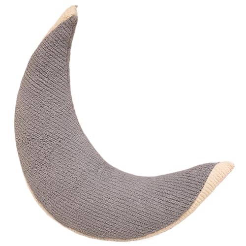 KUKUShining Mond Plüsch, Kuscheliges Mondförmiges Stillkissen Weiches Dekokissen Banane Plüschtier Spielzeug Für Die Dekoration Hause(Gray) von KUKUShining