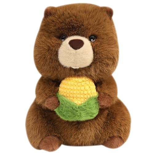 KUKUShining Murmeltier Plüschtier, Kuschelige Stofftier Puppe Mit Mais Apfel Simulation Kawaii Plüschtier Geschenk Für Kinder Freundin(Yellow,50cm/19.68in) von KUKUShining