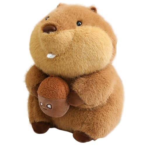 KUKUShining Murmeltier Plüschtier, Realistisches Lustiges Stofftier Süßes Weiches Plüschtier Zur Heimdekoration for Freunde Mädchen Und Kinder(Hazelnut,22cm/8.7in) von KUKUShining