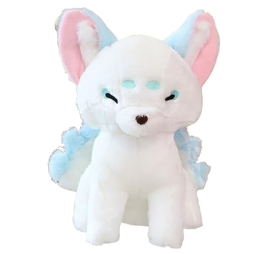 KUKUShining Neunschwänziger Fuchs Plüsch, Süßes Weiches Kuscheltier Plüschkissen Puppe Cartoon Spielzeug Kinder Jungen Mädchen Geburtstagsgeschenke(Blue) von KUKUShining