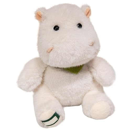 KUKUShining Nilpferd Plüschtier, Weiche Kuschelige Stofftier Puppe Mit Schal Flauschige Nilpferde Umarmungskissen Plüschtier Für Kinder(25cm/9.8in) von KUKUShining