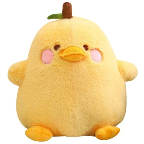 KUKUShining Obst Ente Birnen Plüsch, Kuscheliges Stofftier Spielzeug Weiche Kawaii Puppe Schlafkissen Geschenke for Kinder Mädchen Jungen Erwachsene(Yellow,20cm/7.8in) von KUKUShining