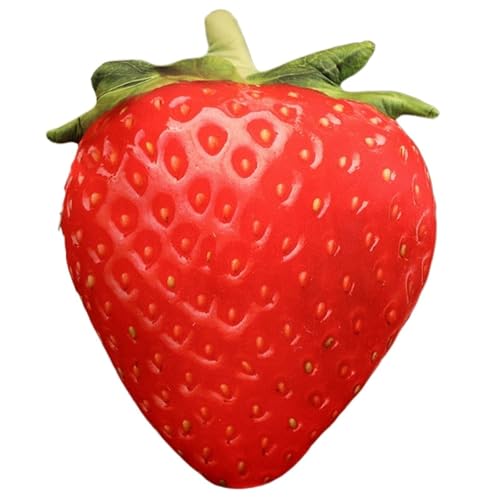 KUKUShining Obst Plüsch, Künstliches Zitronen Mango Kissen Orangefarbene Dekokissen Erdbeer Plüschtiere Für Die Küchendekoration(Strawberry) von KUKUShining