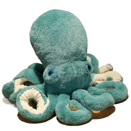 KUKUShining Oktopus Plüschtier, Kreative Lebensechte Stofftiere Puppen Pelziges Kissen Kuscheliges Plüschtier for Den Kindergeburtstag Auf Dem Sofa(Green,65cm/25.6in) von KUKUShining