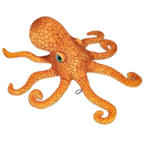 KUKUShining Oktopus Plüschtier, Kuscheliges Ausgestopftes Meerestier Realistische Meeresbewohner Tintenfisch Plüschtier Spielzeug Geschenke Für Kinder(Brown) von KUKUShining