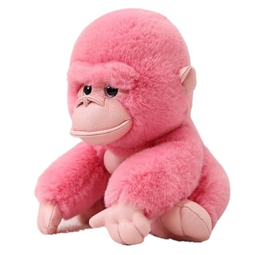 KUKUShining Orang Utan Plüschtier, Realistischer Kuscheltier AFFE Stofftier Puppe Gorilla Plüschtier Geschenk Für Kinder Erwachsene(Pink,20cm/7.87in) von KUKUShining