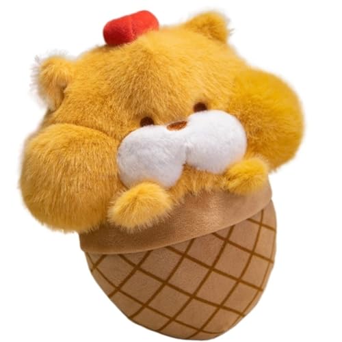 KUKUShining Otter Plüschtier, Süße Kreativität Stofftierpuppen Eiscreme-Burger-Croissant-Form Plüschtier for Kinder Geschenk for Geburtstag(Brown C) von KUKUShining