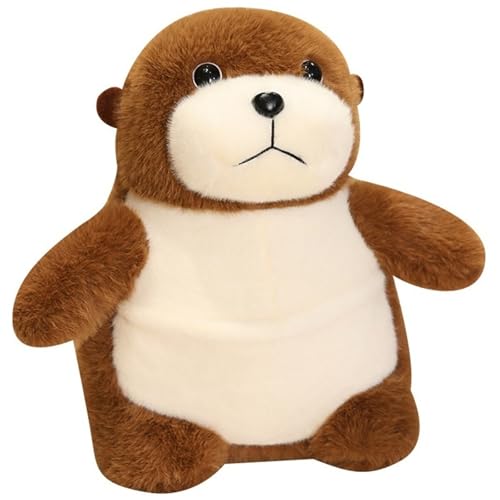 KUKUShining Otter Plüschtier, Süßes Stofftier Kissen Mit Tasche Bezaubernde Stehende Flauschige Seeotter Puppen Geschenke for Kinder(33cm/13in) von KUKUShining
