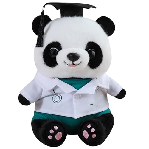 KUKUShining Panda Plüsch, Weiche Kuschelige Stofftiere Teddy Panda Puppe Mit Abschlusshut Spielzeug Geschenke for Kinder Mädchen(Green) von KUKUShining