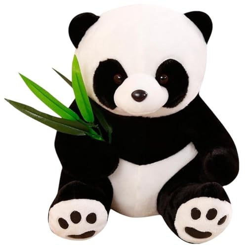 KUKUShining Panda Plüschtier, Kuschelige Stofftier Puppe Mit Bambusblatt Kuscheltier Pandas Kuschelkissen Plüsch Für Zimmerpartys Dekorativ(50cm/19.8in) von KUKUShining