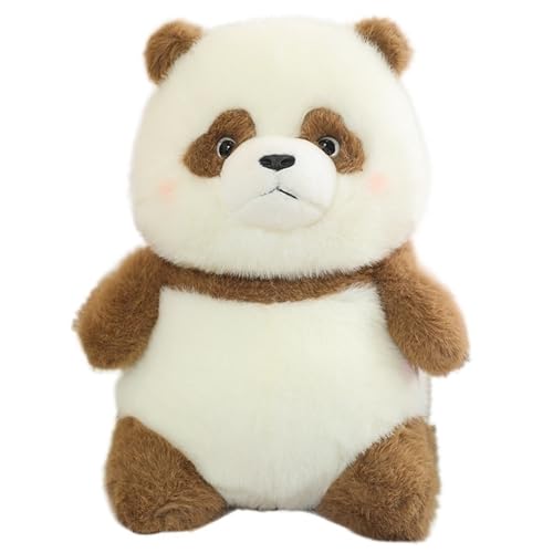KUKUShining Panda Plüschtier, Süße Stofftierpuppen Flauschiges Weiches Kissen Bär Lebensechtes Plüschtier for Kinder Und Freundinnen(Brown,45cm/17.7in) von KUKUShining
