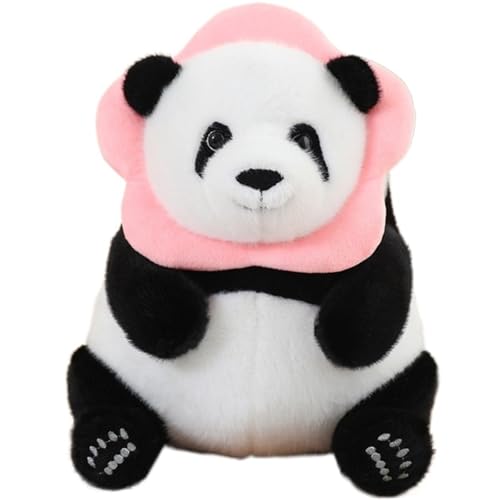 KUKUShining Panda Plüschtier, Süßes Stofftier Mit Hutdekoration Puppen Weiches Kissen Kawaii Plüschtier for Baby Kinder Geburtstagsgeschenk(Dark pink,40cm/15.7in) von KUKUShining