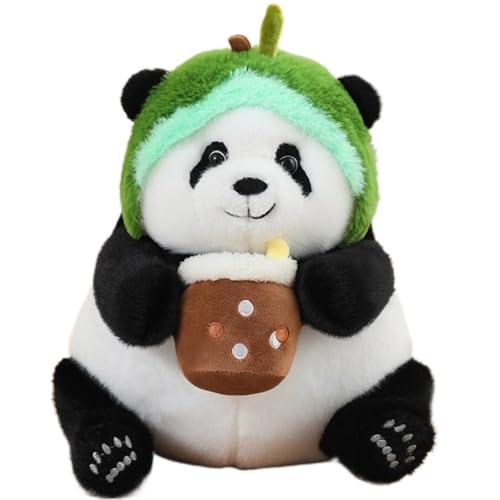 KUKUShining Panda Plüschtier, Süßes Stofftier Mit Hutdekoration Puppen Weiches Kissen Kawaii Plüschtier for Baby Kinder Geburtstagsgeschenk(Green,30CM/11.8in) von KUKUShining