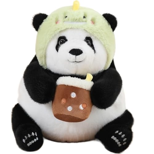 KUKUShining Panda Plüschtier, Süßes Stofftier Mit Hutdekoration Puppen Weiches Kissen Kawaii Plüschtier for Baby Kinder Geburtstagsgeschenk(Light Green,40cm/15.7in) von KUKUShining