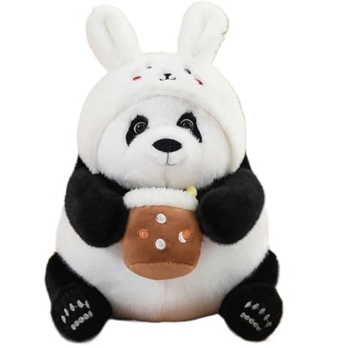 KUKUShining Panda Plüschtier, Süßes Stofftier Mit Hutdekoration Puppen Weiches Kissen Kawaii Plüschtier for Baby Kinder Geburtstagsgeschenk(White,40cm/15.7in) von KUKUShining
