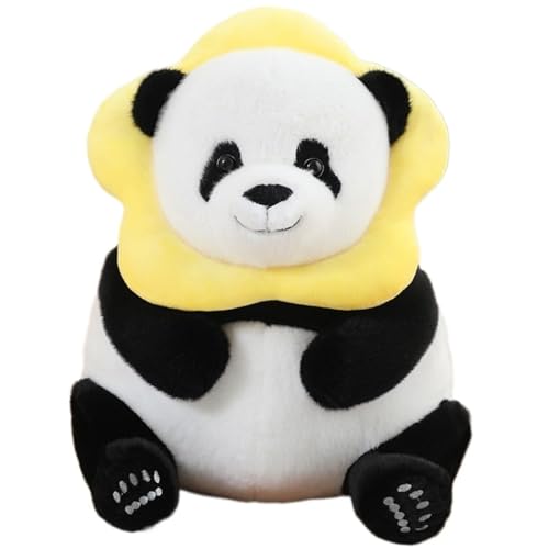 KUKUShining Panda Plüschtier, Süßes Stofftier Mit Hutdekoration Puppen Weiches Kissen Kawaii Plüschtier for Baby Kinder Geburtstagsgeschenk(Yellow,40cm/15.7in) von KUKUShining