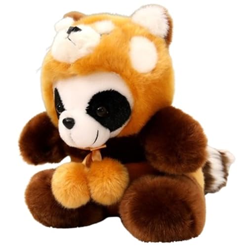 KUKUShining Panda Wendbarer Plüsch, Kuscheltier Panda Transformation Waschbär Tiger Puppen Kissen Plüschtier Spielzeug Geschenke Für Kinder(Brown,25cm/9.8in) von KUKUShining