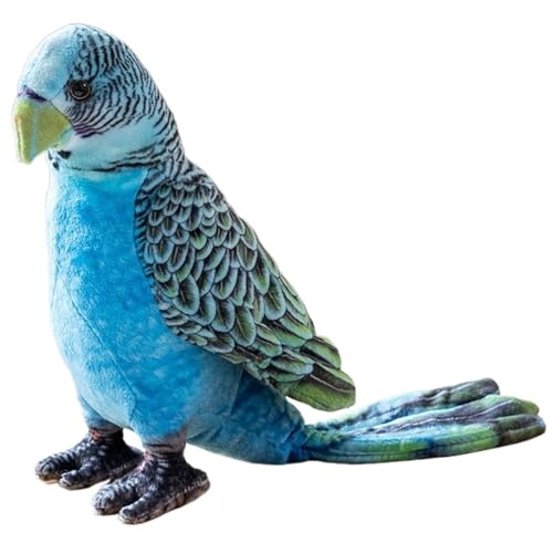 KUKUShining Papagei Plüschtier, Weiches Kuscheliges Kuscheltier Realistischer Vogel Spielgefährte Für Kinder Zur Dekoration(Blue) von KUKUShining