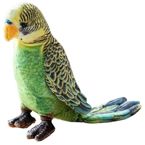 KUKUShining Papagei Plüschtier, Weiches Kuscheliges Kuscheltier Realistischer Vogel Spielgefährte Für Kinder Zur Dekoration(Green) von KUKUShining