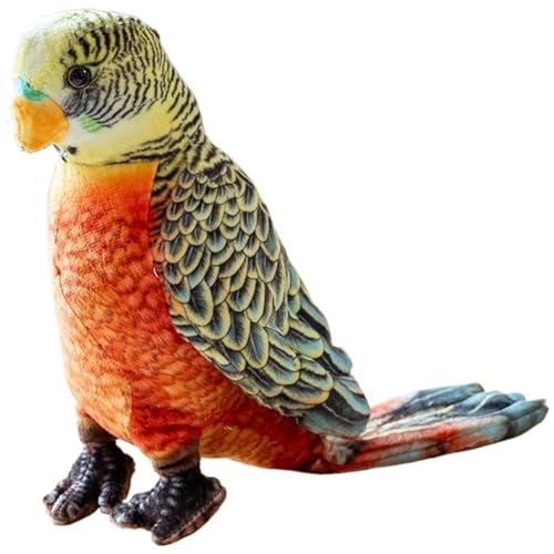 KUKUShining Papagei Plüschtier, Weiches Kuscheliges Kuscheltier Realistischer Vogel Spielgefährte Für Kinder Zur Dekoration(Orange) von KUKUShining
