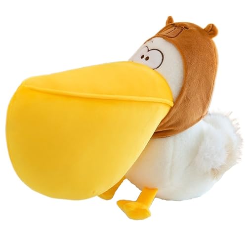 KUKUShining Pelikan Plüschtier, Kuscheltier Vogel Mit Großem Maul Stofftier Puppe Lustiges Weiches Capybara Pelikan Plüschtier for Spielen(Brown,33cm/12.99in) von KUKUShining