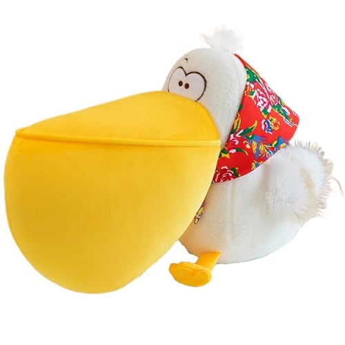 KUKUShining Pelikan Plüschtier, Kuscheltier Vogel Mit Großem Maul Stofftier Puppe Lustiges Weiches Capybara Pelikan Plüschtier for Spielen(Red,50cm/19.8in) von KUKUShining