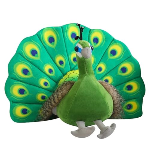 KUKUShining Pfauen PlüSchtier, Kuscheliges Weiches Haustierspielzeug Stofftier Figur FüR Kinder Geburtstagsgeschenke Zoo Party Dekoration(Green) von KUKUShining