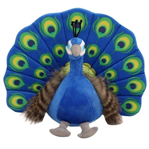 KUKUShining Pfauen Plüschtier, Weiche Kuschelige Stofftiere Puppen Weiches Kissen Cartoon Plüschtier for Geburtstagsgeschenk Mädchenparty(Blue) von KUKUShining