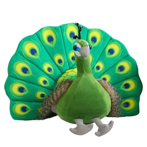KUKUShining Pfauen Plüschtier, Weiche Kuschelige Stofftiere Puppen Weiches Kissen Cartoon Plüschtier for Geburtstagsgeschenk Mädchenparty(Green) von KUKUShining