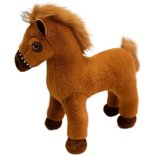 KUKUShining Pferd Plüsch, Weiche Kuschelige Stofftiere Puppen Pony Plüschtier Spielzeug Für Kinder Weihnachts Geburtstagsgeschenke(Brown,22cm/8.6in) von KUKUShining