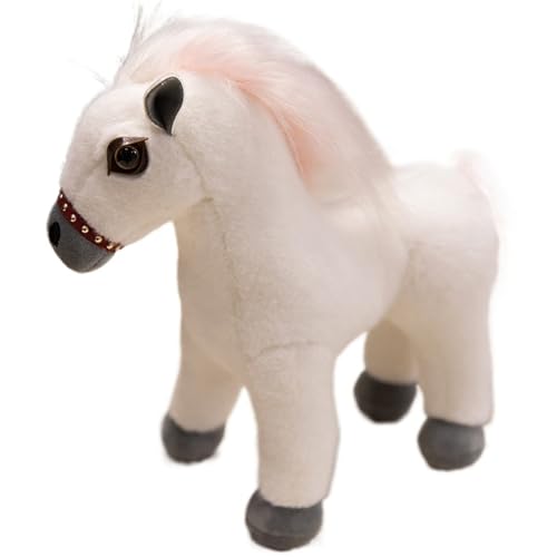 KUKUShining Pferd Plüsch, Weiche Kuschelige Stofftiere Puppen Pony Plüschtier Spielzeug Für Kinder Weihnachts Geburtstagsgeschenke(White,30cm/11.8in) von KUKUShining