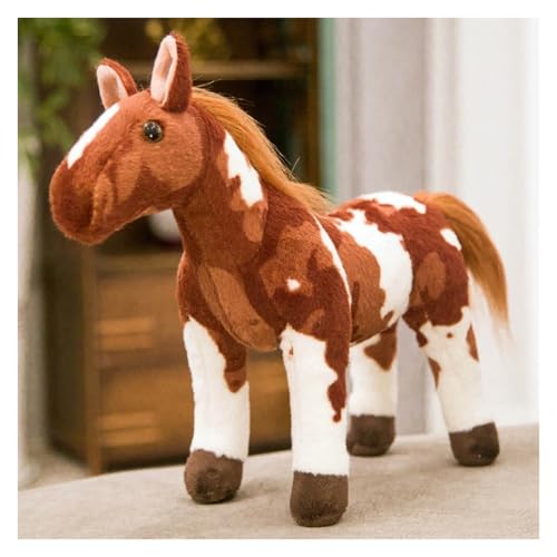 KUKUShining Pferd Plüsch, Weiches Kuscheliges Stofftier Fohlen Plüschtier Spielzeug Lebensechte Puppe Geschenke for Kinder Jungen Mädchen Dekoration(Brown,30cm/11.8in) von KUKUShining
