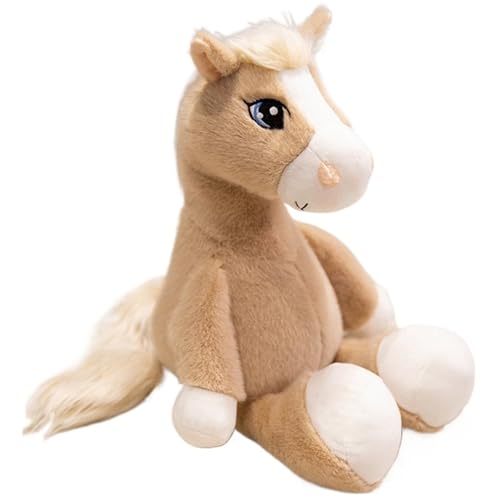 KUKUShining Pferde Plüsch, Weiche Kuschelige Stofftier Puppe Realistisches Pony Plüschtier Spielzeug Geschenke Für Kinder Jungen Mädchen(White,35cm/13.8in) von KUKUShining