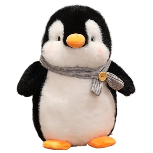 KUKUShining Pinguin Plüschtier, Kuscheltier Mit Schal Kuscheltier Weiches Kissen Süßes Plüschtier for Verschenken Geburtstag Spielzeit Kuscheln(Gray,45cm/17.7in) von KUKUShining