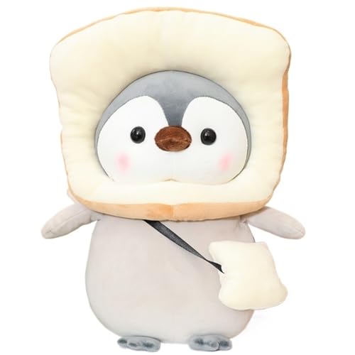 KUKUShining Pinguin Plüschtier, Süßes Toast Dekorations Stofftier Flauschiges Umarmungskissen for Kissen Geschenk Kindersofa(Bread,25cm/9.8in) von KUKUShining