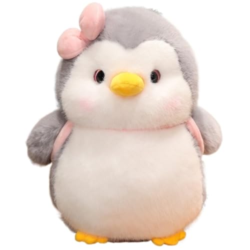 KUKUShining Pinguine Plüschtier, Süße Kuscheltiere Puppen Weiches Kissen Mit Rucksack Plüschtier for Geschenke Kinderdekore(Gray,32cm/12.6in) von KUKUShining