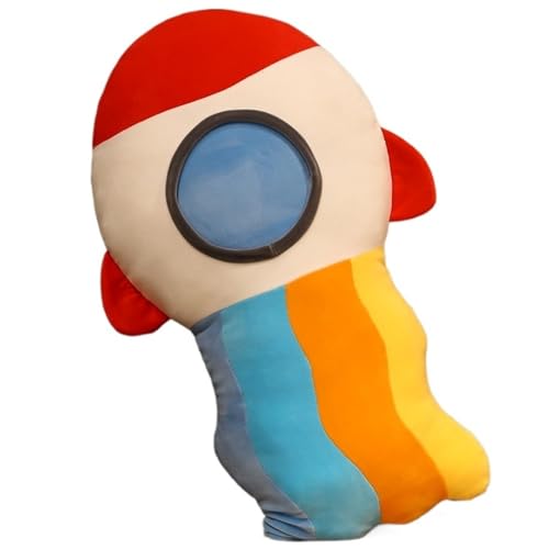 KUKUShining Planet Plüschtier, Weiches Kuscheltier Weltraum Stofftier Ausgestopftes Kissen Süße Astronauten Puppe Mars Raumschiff Plüsch Spielzeug(Red) von KUKUShining