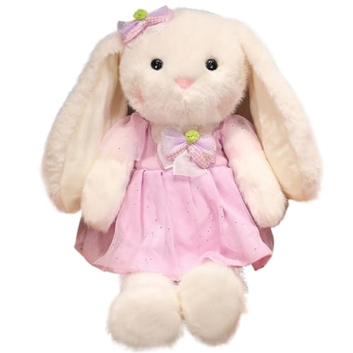 KUKUShining Plüschhase Schlappohren, Süße Oster Kuscheltier Puppe Mit Schleifenrock Weiches Flauschiges Plüschkaninchen(Purple,60cm/23.6in) von KUKUShining