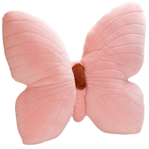 KUKUShining Plüschtier In Schmetterlingsform, Kreatives Kissen Gefülltes Weiches Kissen Süßes Plüschtier for Couch Zimmer Bett Dekorativ(Pink) von KUKUShining