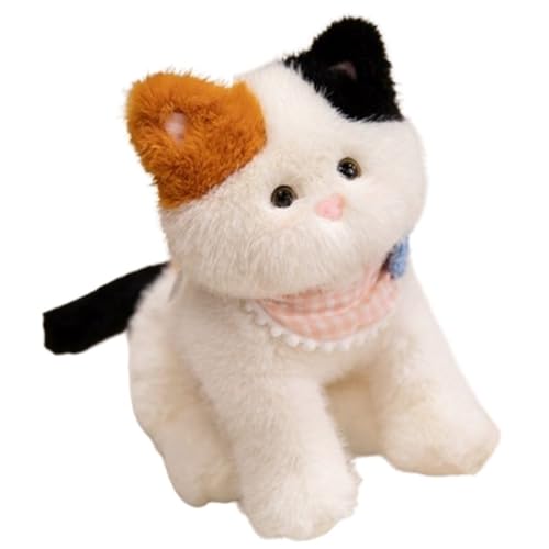 KUKUShining Plüschtier Kleine Tiere, Süßes Kätzchen Weicher Welpe Ausgestopfte Katzenpuppen Fuchskissen Schreibtisch Plüschtier for Kinder Zu Ostern(Kitten) von KUKUShining